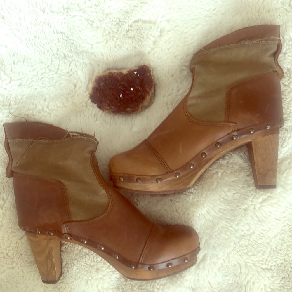 Sanita Etenia Leather and Canvas Bootie